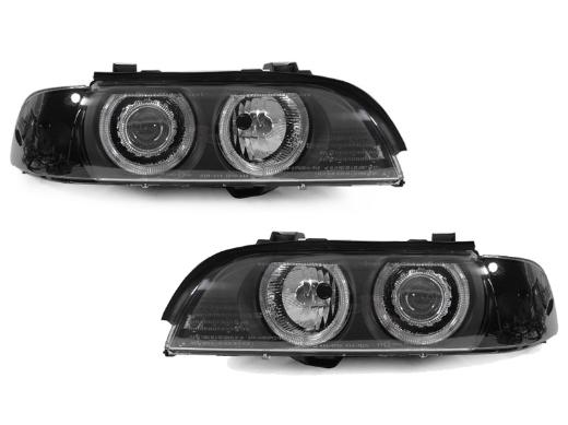 DEPO Black Projector Angel Headlights - Smoke Corner