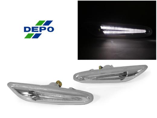 DEPO Clear Lights Bar White LED Side Marker Lights