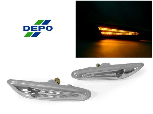 DEPO Clear Lights Bar Amber LED Side Marker Lights