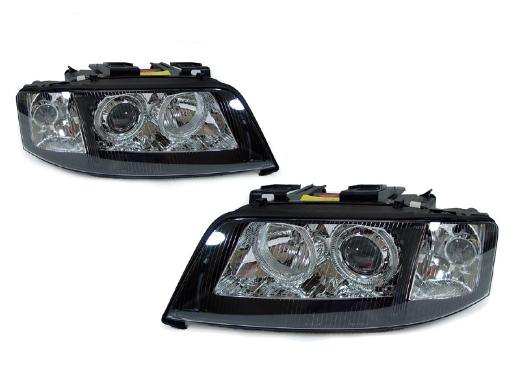 DEPO Black Angel Eye Projector Headlights