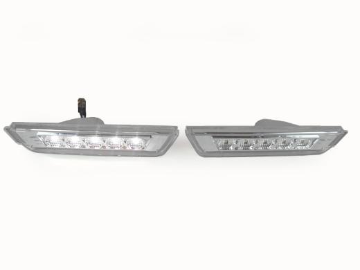 DEPO Clear LED White Rear Bumper Side Marker Lights