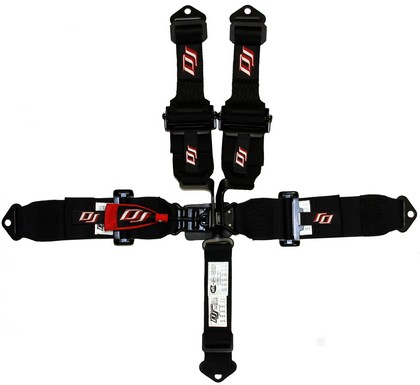 DJ Safety 5-Point 2-Inch Harness - Bolt-In with Pads (Red)