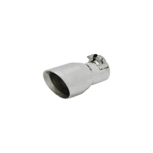 Flowmaster Exhaust Tip - 3.00 in Angle Cut Polished SS - Fits 2.00 in tubing - Clamp on