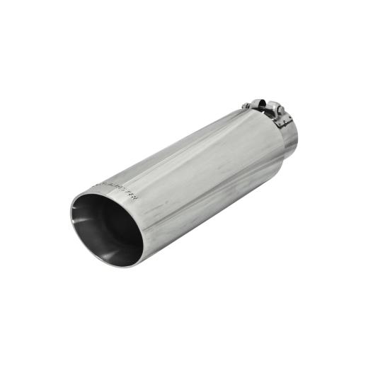 Flowmaster Exhaust Tip - 3.50 in. Angle Cut Polished SS Fits 2.50 in. Tubing - Clamp on