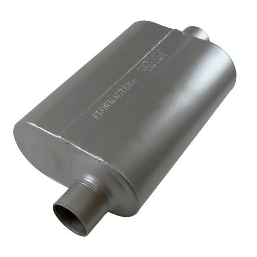 Flowmaster Super 40 Muffler 409S - 2.50 Offset In / 2.50 Center Out - Aggressive Sound