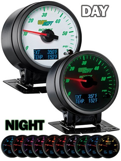 Glowshift 3-In-1 White Face Boost and Digital EGT and Temperature Gauge