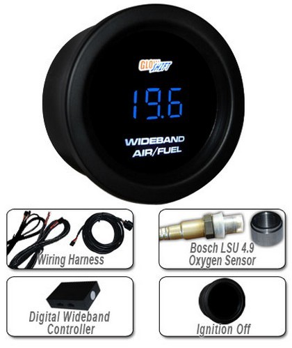 Glowshift Blue Digital Wideband Air/Fuel Gauge - with Data Logging Output