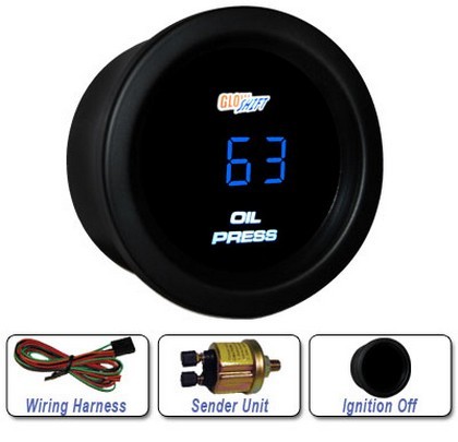 Glowshift Blue Digital Oil Pressure Gauge