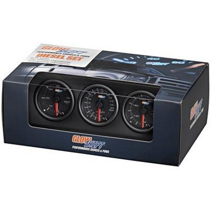 Glowshift Black 7 Color Diesel Gauge Set (60 PSI Boost , Trans Temp, 1500 EGT Gauge)