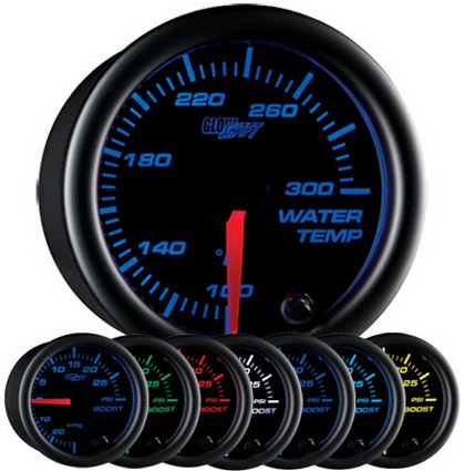 Glowshift Black 7 Color Water Temperature Gauge