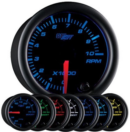 Glowshift Black 7 Color Tachometer Gauge (2 Inch)