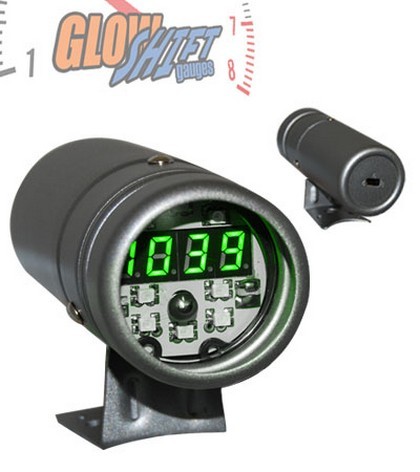 Glowshift Green Digital Tachometer (Silver)