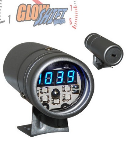 Glowshift Silver Digital Tachometer and Blue Shift Light