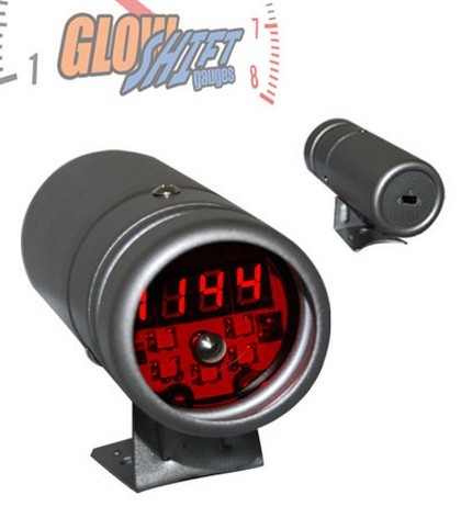 Glowshift Silver Digital Tachometer and Red Shift-Light