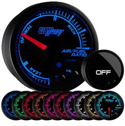 Glowshift Elite Ten Color Air/Fuel Gauge - High and Low Warning