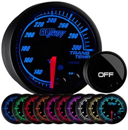 Glowshift Elite Ten Color Trans Temperature Gauge - High and Low Warning