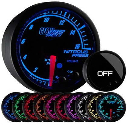 Glowshift Elite Ten Color Series Nitrous Pressure Gauge