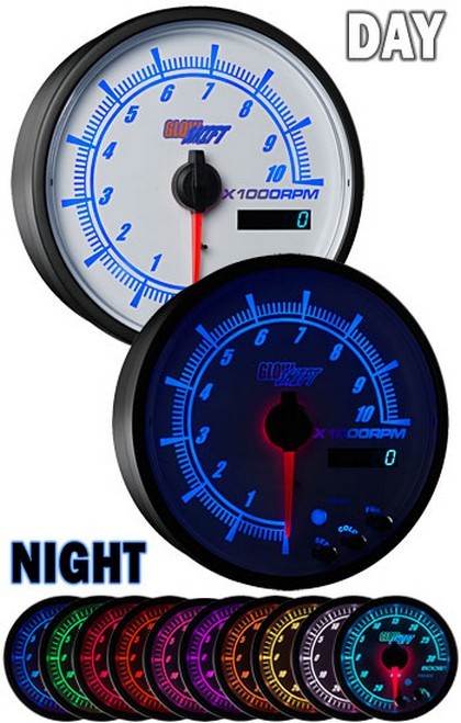 Glowshift White Elite Ten Series In Dash Tachometer (95Mm or 3 ¾ Inch)