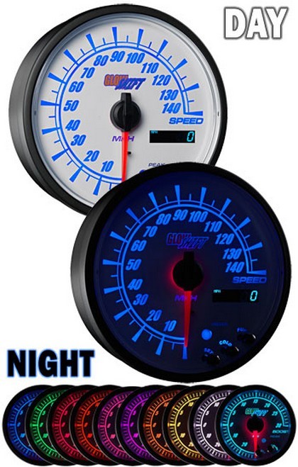 Glowshift White Elite Ten Series In Dash Speedometer (95Mm or 3 ¾ Inch)