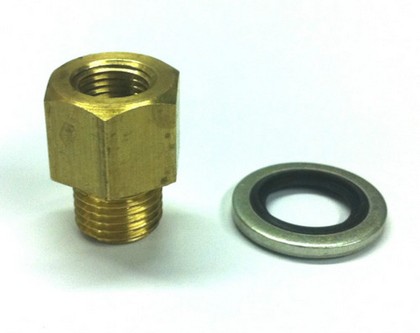 Glowshift M12X1.5 to 1/8 NPT Fitting - Works with Oil Pressure Sensors Only