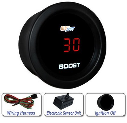 Glowshift Red Digital Electronic Boost Gauge