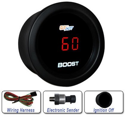 Glowshift Red Digital Boost Gauge (60 PSI)