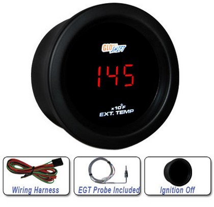 Glowshift Red Digital Exhaust Temperature Gauge