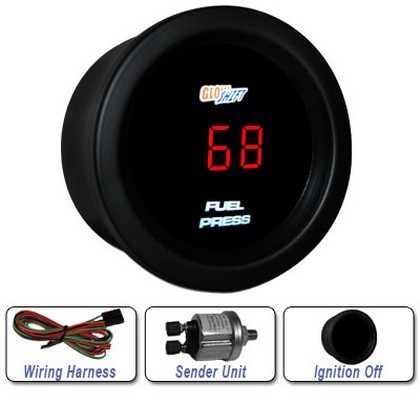 Glowshift Red Digital Fuel Pressure Gauge