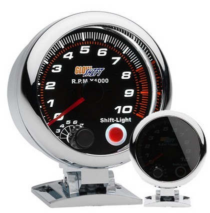 Glowshift Tinted Tachometer with Shift Light (3 3/4 Inch)