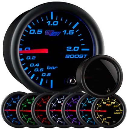 Glowshift Tinted 7 Color Bar Boost / Vacuum Gauge