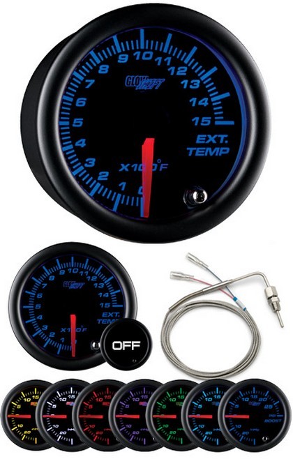 Glowshift Tinted 7 Color Exhaust Gas Temp Gauge (1500F)