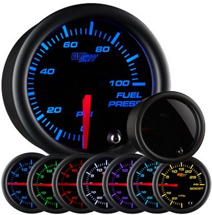 Glowshift Tinted 7 Color Fuel Pressure Gauge (100 PSI)