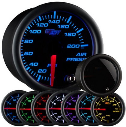 Glowshift Tinted 7 Color Air Pressure Gauge