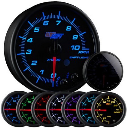 Glowshift Tinted 7 Color In Dash Tachometer (95 Mm or 3 3/4 Inch)