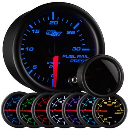 Glowshift Tinted 7 Fuel Rail Pressure Gauge (0 to 30,000 PSI)