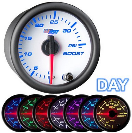 Glowshift White 7 Color Boost Gauge (35 PSI)