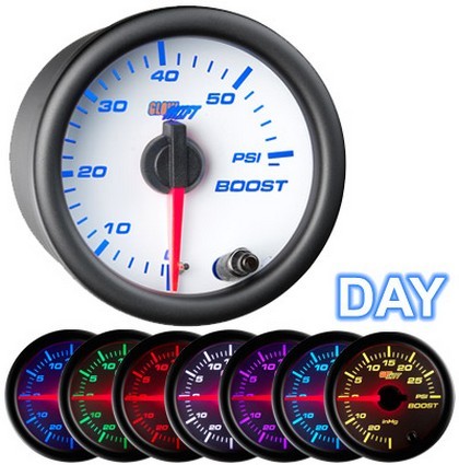 Glowshift White 7 Color Boost Gauge (60 PSI)