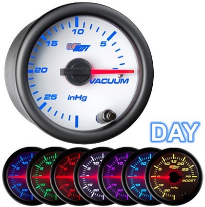 Glowshift White 7 Color Vacuum Gauge