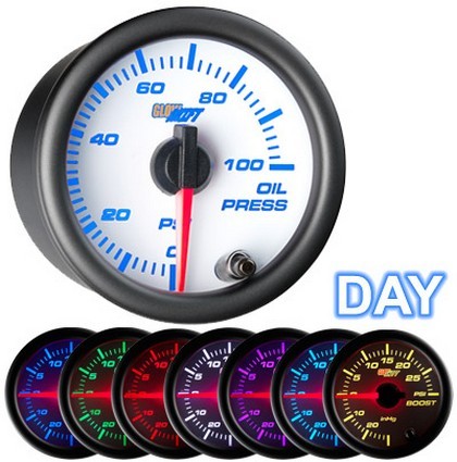 Glowshift White 7 Color Oil Pressure Gauge