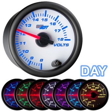 Glowshift White 7 Color Volt Gauge