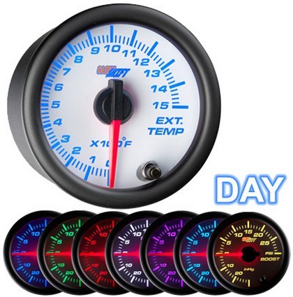 Glowshift White 7 Color Exhaust Gas Temp Gauge (1500F)