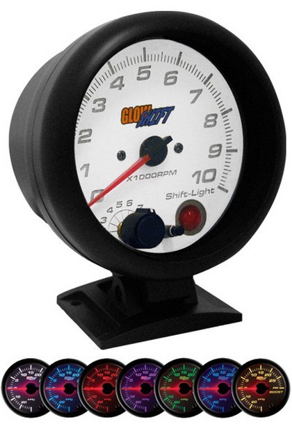 Glowshift White 7 Color Tachometer (3 3/4 Inch)