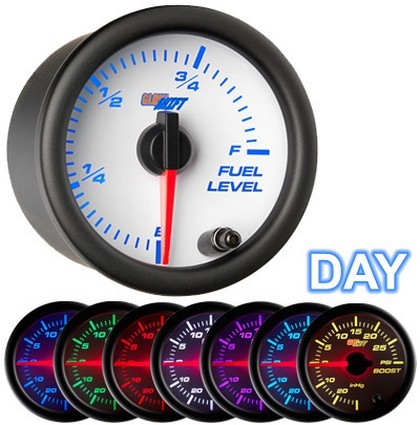 Glowshift White 7 Color Fuel Level Gauge