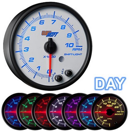 Glowshift White 7 Color In Dash Tachometer (95 Mm or 3 3/4 Inch)