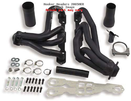 Hooker Emissions Compatible Header (Black Finish) (Tube Size 1 5/8 in. O.D.) (Collector Size 3 in. O.D.) (Collector Length 3 in.) (Port Shape Same As Port)