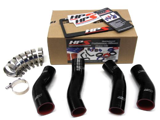 HPS Black Silicone Intercooler Turbo Hose Kit - Black