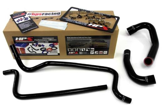 HPS Black TJ Silicone Radiator + Heater Hose Kit Coolant - Black