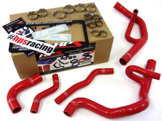 HPS Red Silicone Radiator Hose Kit Coolant - Red