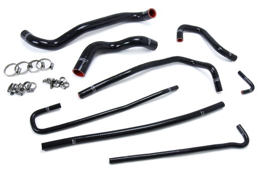 HPS Black Silicone Radiator + Heater Hose Kit Coolant - Black