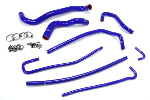 HPS Blue Silicone Radiator + Heater Hose Kit Coolant - Blue